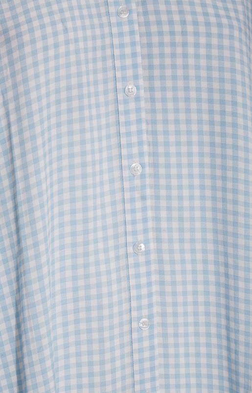 LIMITED COLLECTION Curve Baby Blue Gingham Collar Shirt 5