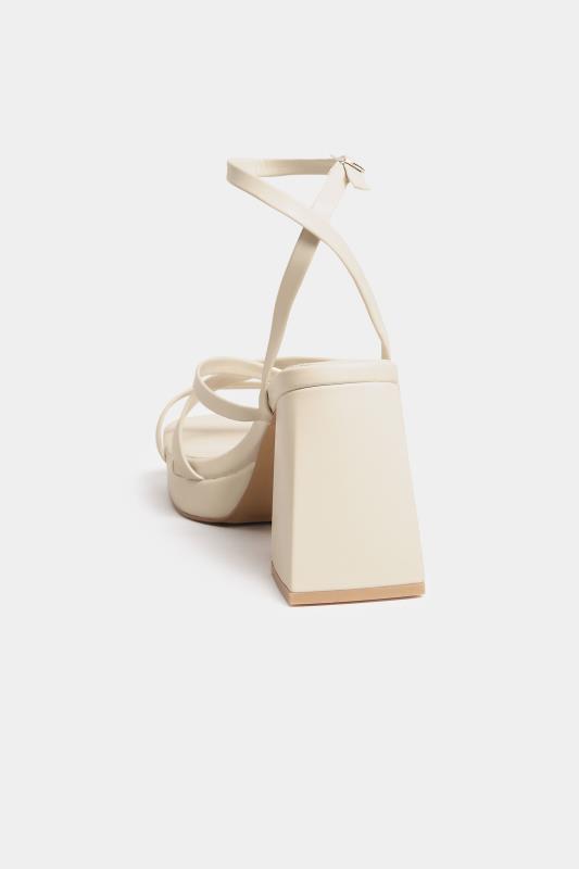 LIMITED COLLECTION Cream Strappy Platform Block Heel Sandals | Yours Clothing  4
