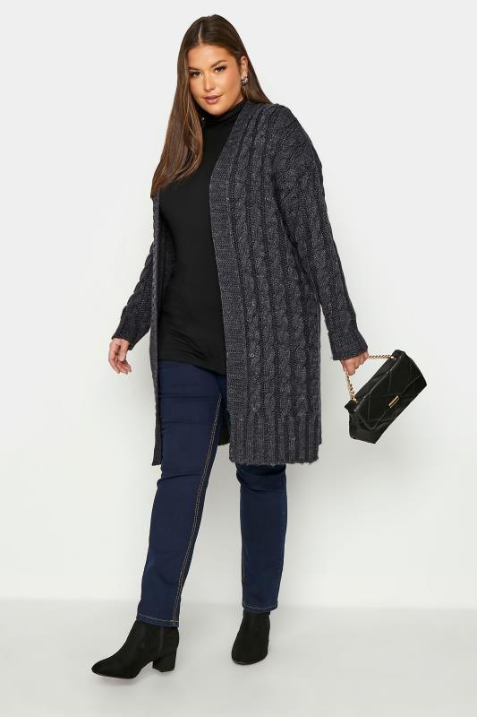Curve Grey Cable Knit Cardigan 2
