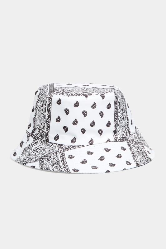 Black & White Paisley Print Reversible Bucket Hat 5