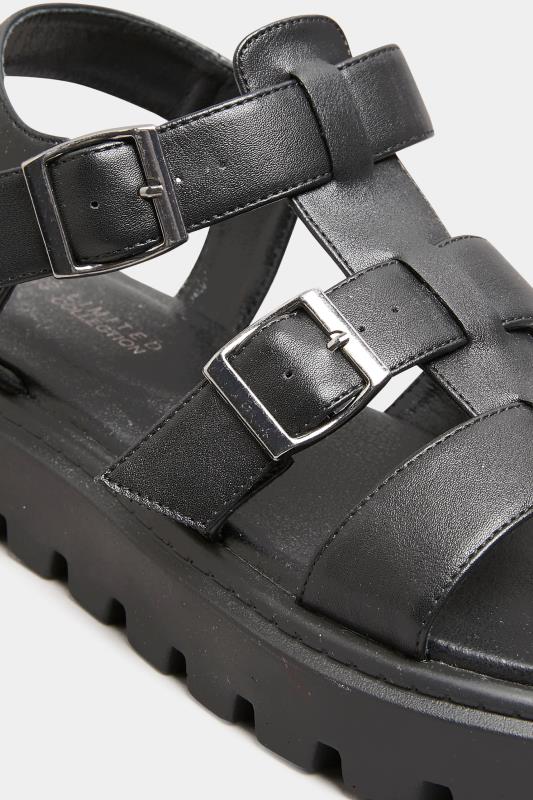 LIMITED COLLECTION Black Gladiator Sandals In Extra Wide EEE Fit 6