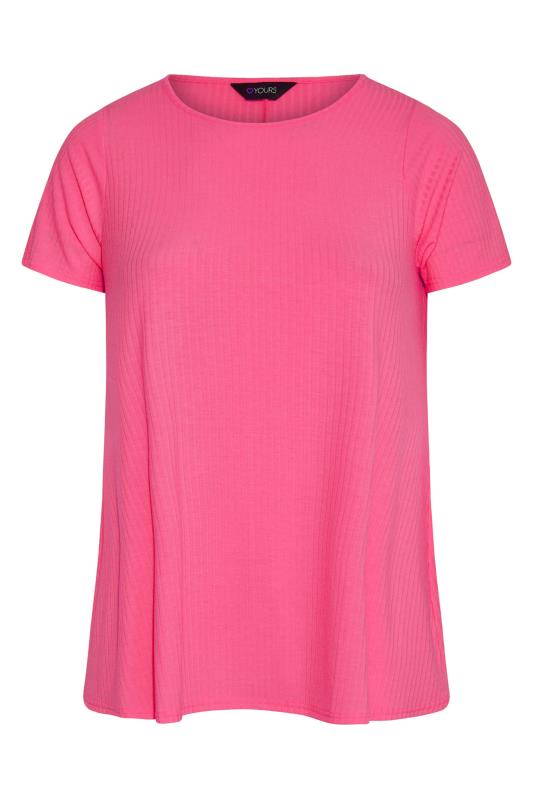 Curve Bright Hot Pink Ribbed Swing Top 5
