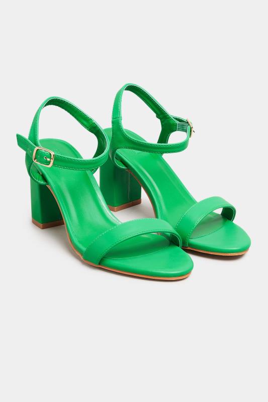 LIMITED COLLECTION Green Block Heel Sandal In Extra Wide EEE Fit 2