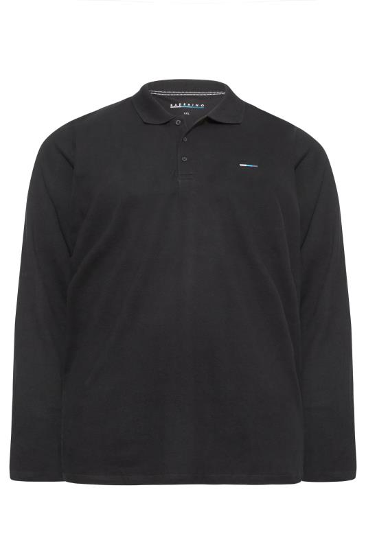 BadRhino Big & Tall Black Essential Long Sleeve Polo Shirt 2