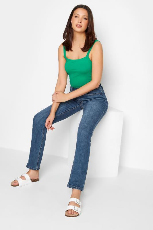 LTS MADE FOR GOOD Mid Blue Straight Leg Denim Jeans | Long Tall Sally 2