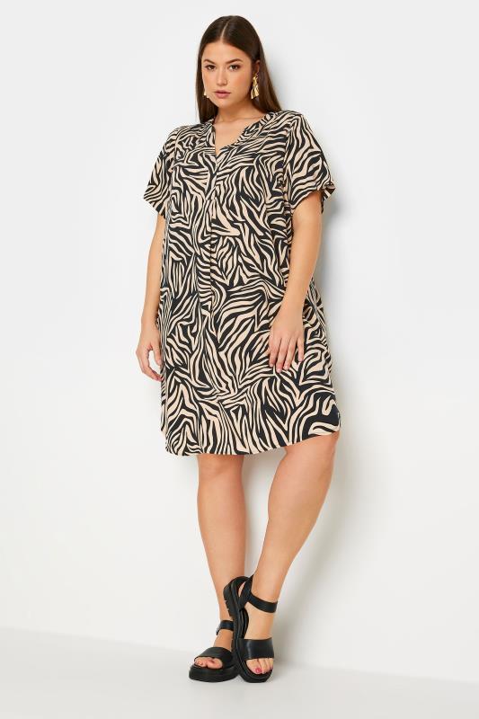 Yours Plus Size Black Zebra Print Tunic Dress | Yours Clothing 2