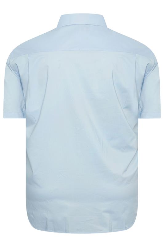 D555 Big & Tall Sky Blue Short Sleeve Non Iron Stretch Shirt | BadRhino 4