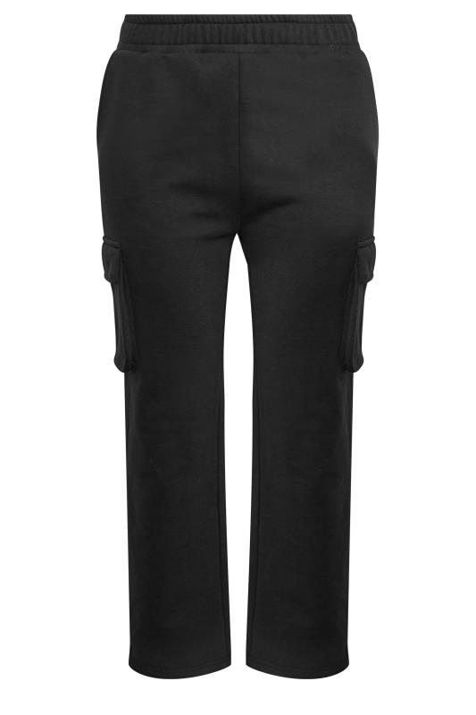 YOURS Plus Size Black Straight Leg Cargo Joggers | Yours Clothing 5