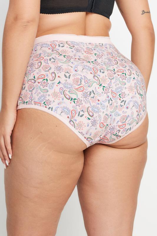 YOURS 5 PACK Pink Paisley Print Full Briefs | Yours Clothing 3