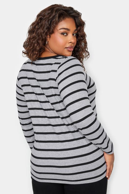 YOURS Curve Grey Marl Long Sleeve Top | Yours Clothing 4