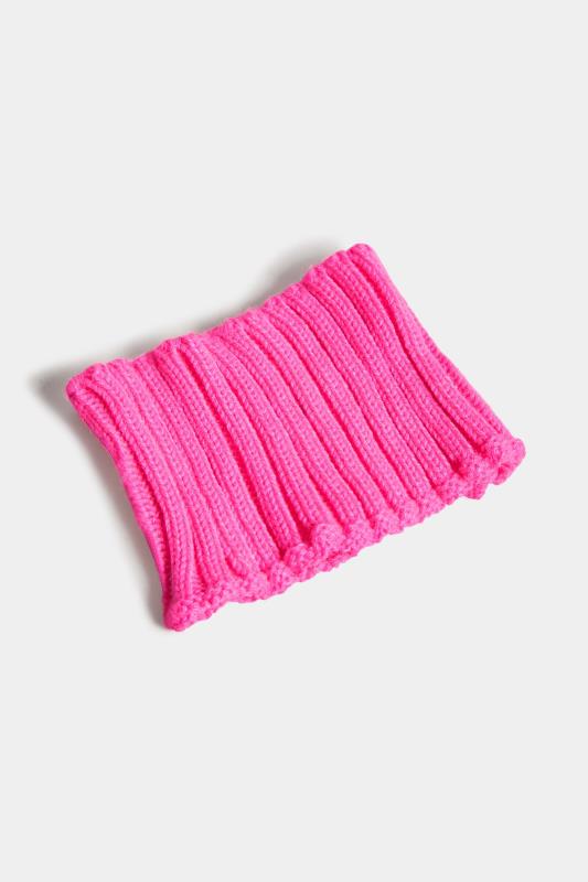 Bright Pink Ribbed Knitted Headband | Yours Clothing 3