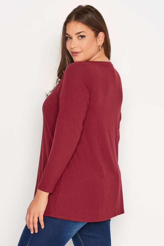 Plus Size Red Long Sleeve Top | Yours Clothing 3