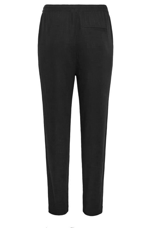 YOURS Curve Plus Size Black Linen Look Joggers | Yours Clothing  5