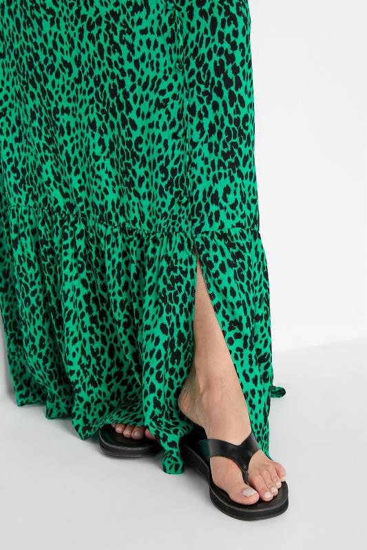LTS Tall Green Leopard Print Maxi Skirt 4
