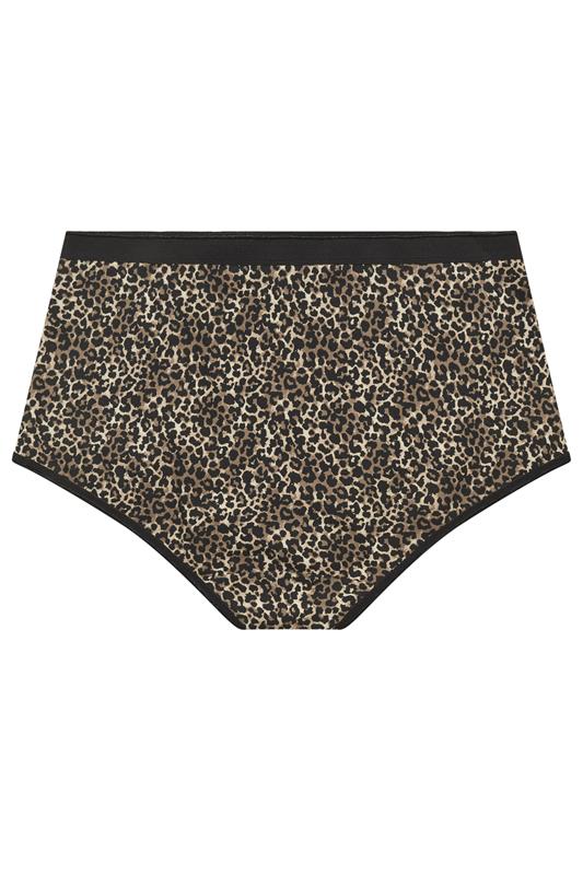 YOURSET 5 PACK Plus Size Natural Brown Animal Heart High Waisted Full Briefs | Yours Clothing 7