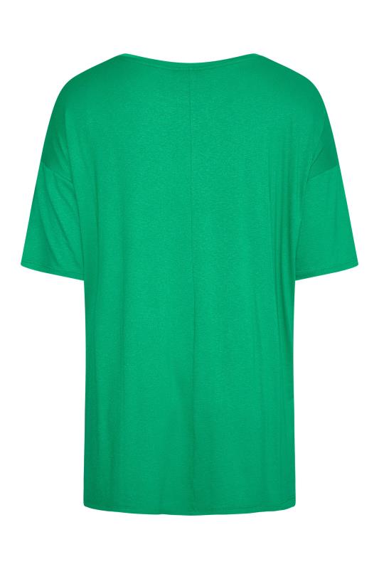 Plus Size Oversized Apple Green T-shirt | Yours Clothing 7