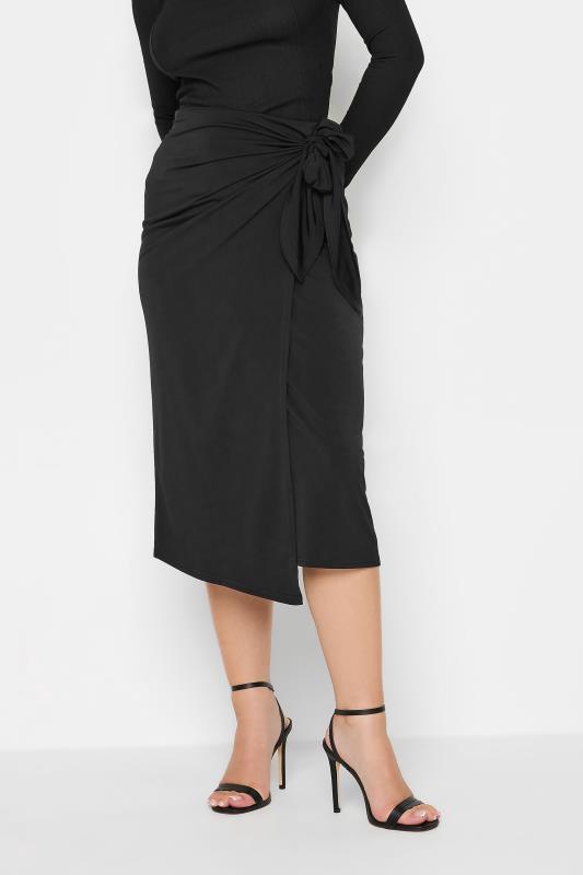 Petite  PixieGirl Black Wrap Midi Skirt
