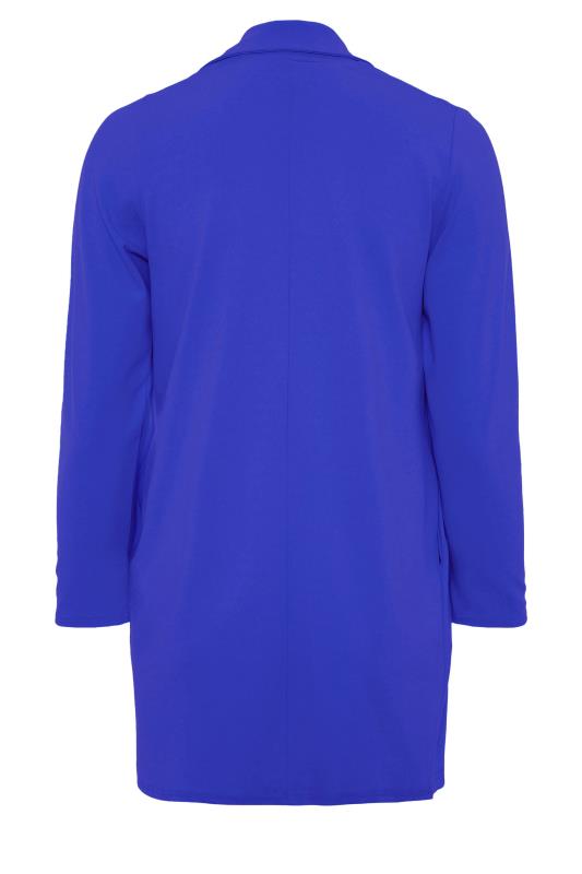 YOURS Curve Plus Size Cobalt Blue Longline Blazer | Yours Clothing 8