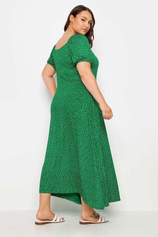 YOURS Plus Size Green Polka Dot Print Wrap Dress | Yours Clothing  2