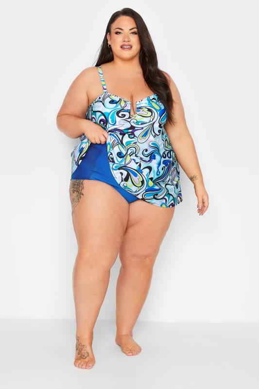 YOURS Plus Size Cobalt Blue Super High Waisted Tummy Control Bikini Briefs | Yours Clothing 6