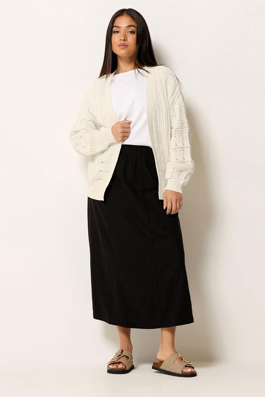 M&Co Petite Cream Crochet Knitted Cardigan | M&Co  1