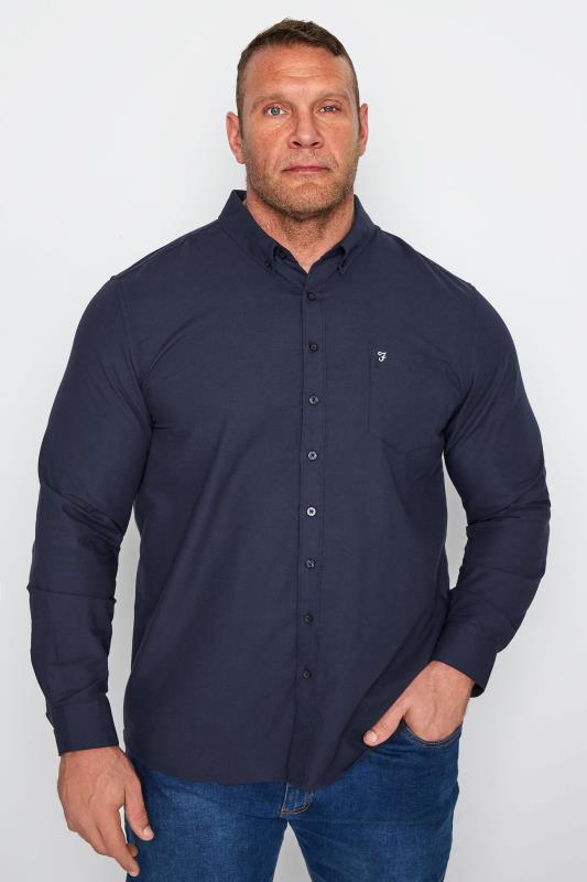  Grande Taille FARAH Navy Drayton Shirt