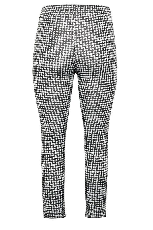 YOURS PETITE Plus Size Black Dogtooth Check Slim Leg Trousers | Yours Clothing 5