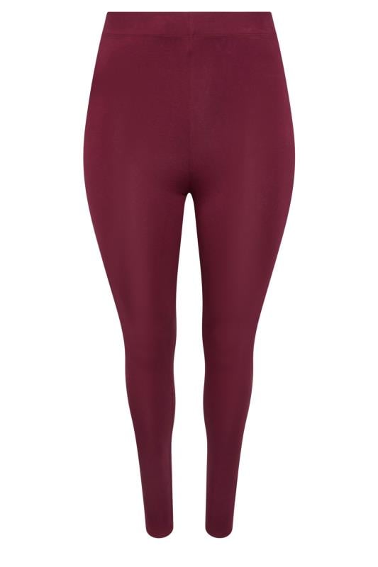 YOURS Plus Size Wine Red Leggings | Yours Clothing  4