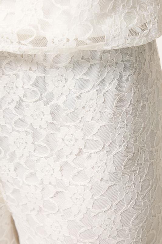PixieGirl Petite Women's Set White Lace Lined Shirt & Wide Leg Trousers | PixieGirl 9