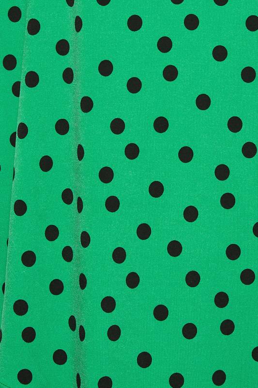 YOURS LONDON Plus Size Green Polka Dot Print Shirt | Yours Clothing 5