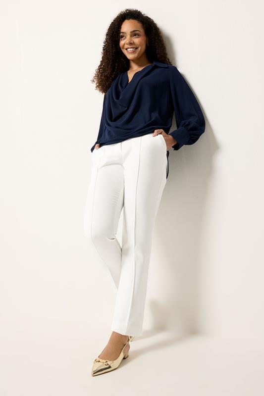 M&Co White Pintuck Tailored Trousers | M&Co 1