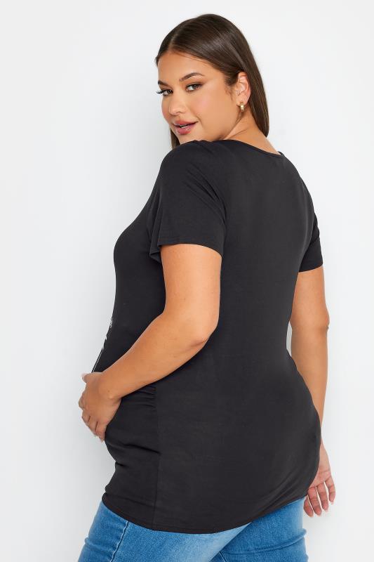 BUMP IT UP MATERNITY Plus Size Black 'Coming Soon' Slogan T-shirt | Yours Clothing 4