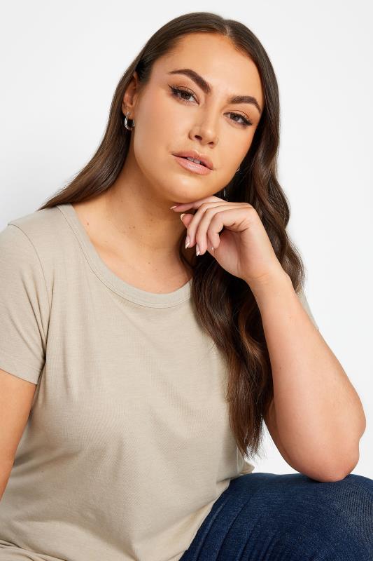YOURS Plus Size Beige Brown Essential T-Shirt | Yours Clothing 4