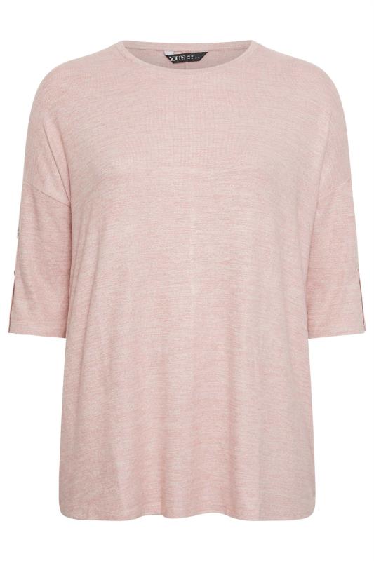 YOURS Plus Size Pink Soft Touch Button Detail Top | Yours Clothing 5