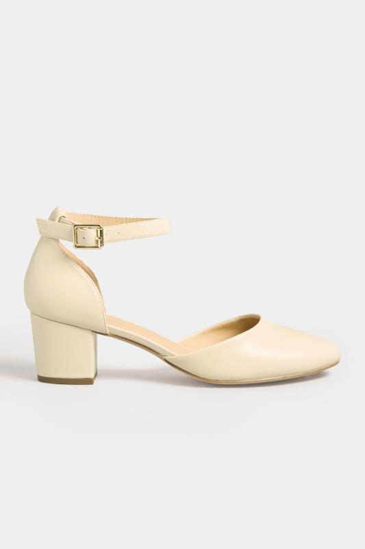 LTS Nude Two Part Block Heel Court Shoes in Standard Fit | Long Tall Sally 3