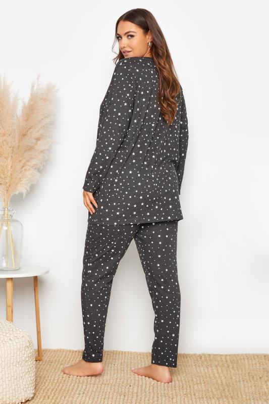Curve Grey Star Print Pyjama Set_C.jpg