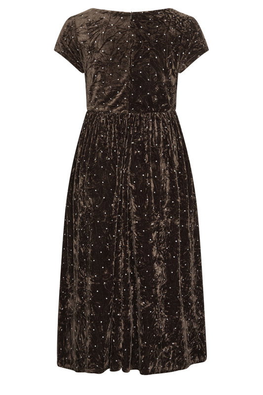 crushed velvet dress Yours London Women's Yours Plus Size Chocolate Brown Glitter Skater Size 22-24 pockets and double lapels. SATIN-BRIDAL 4 Indonesian Designers Hit Size:XL size Fashion