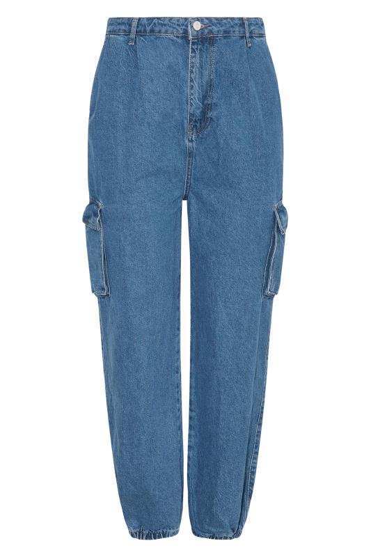 Plus Size  Curve Blue Cargo Pocket Jeans