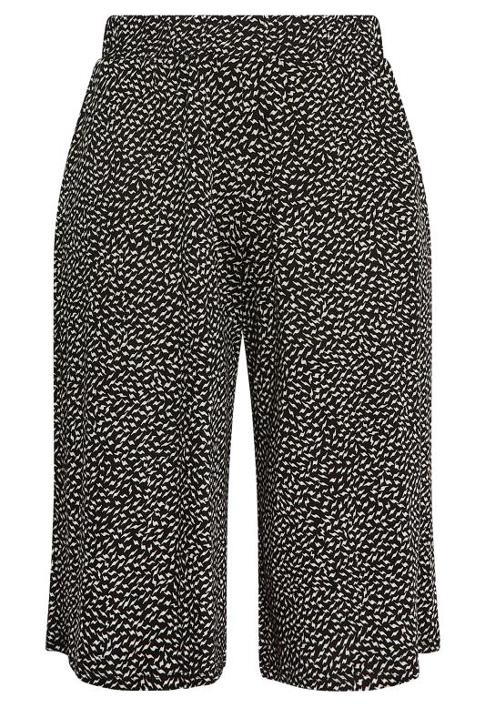 YOURS Curve Black Ditsy Lightning Print Culottes | Yours Clothing 5