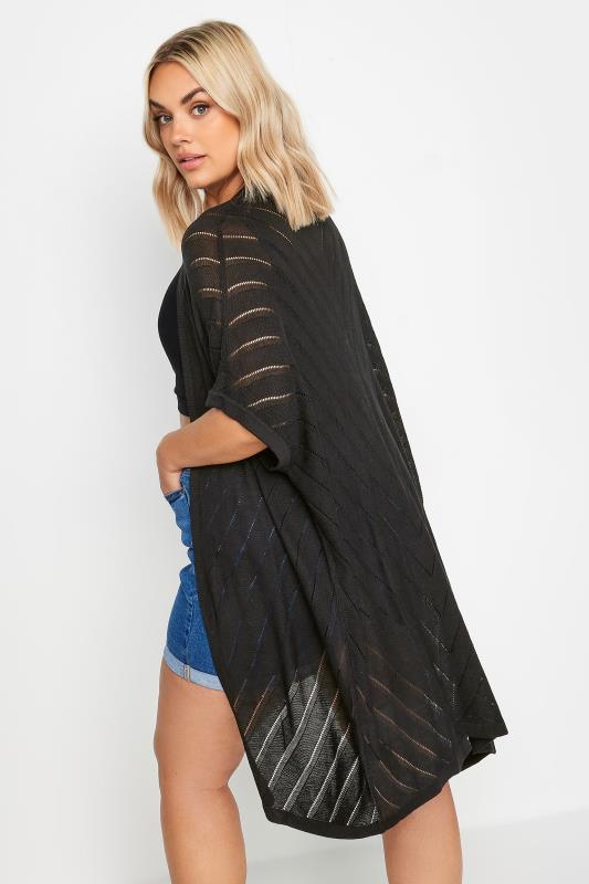 YOURS Plus Size Black Chevron Detail Cardigan | Yours Clothing 3