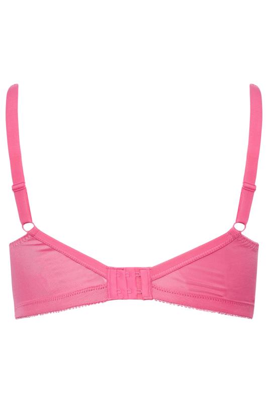 YOURS Plus Size Curve Hot Pink Hi Shine Lace Non-Padded Non-Wired Full Cup Bra | Yours Clothing  5