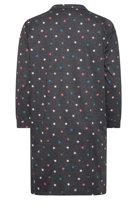 Curve Charcoal Grey Star Print Nightshirt | Yours Clothing 7