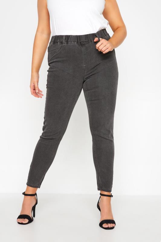 Plus Size Grey GRACE Jeggings | Yours Clothing 1