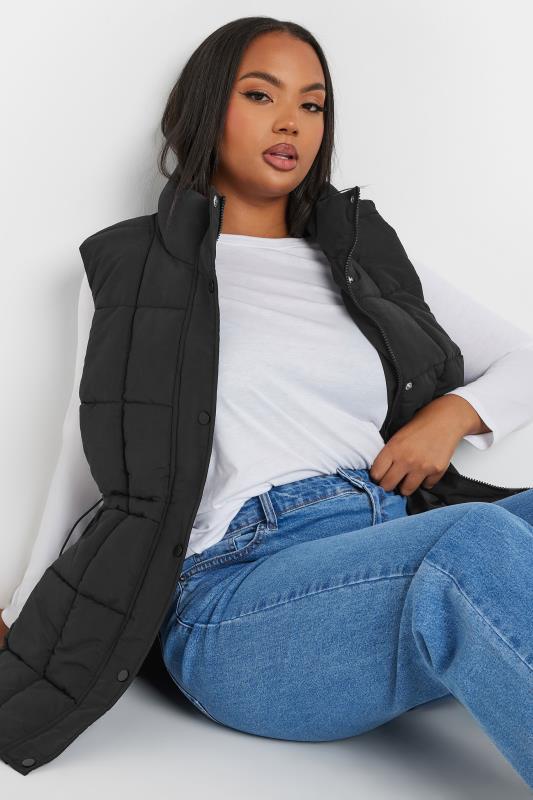 YOURS Plus Size Black Quilted Lightweight Gilet | Yours Clothing 5