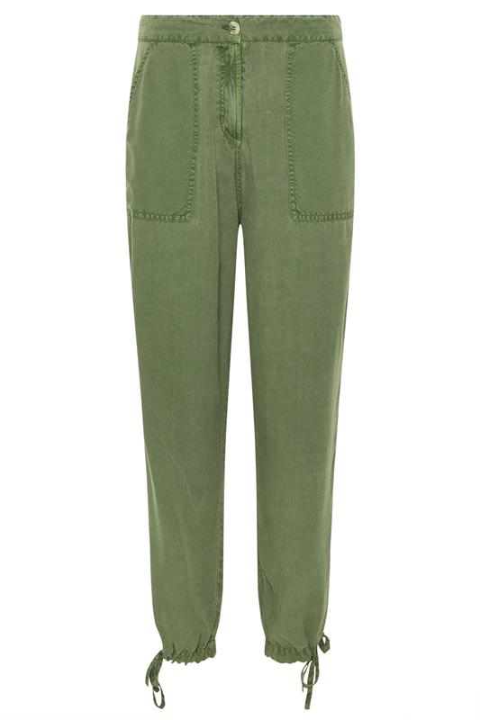 M&Co Khaki Green Tie Hem Trousers | M&Co 7
