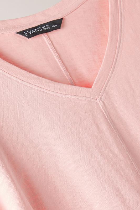 EVANS Plus Size Pink Pure Cotton T-Shirt | Yours Curve 9