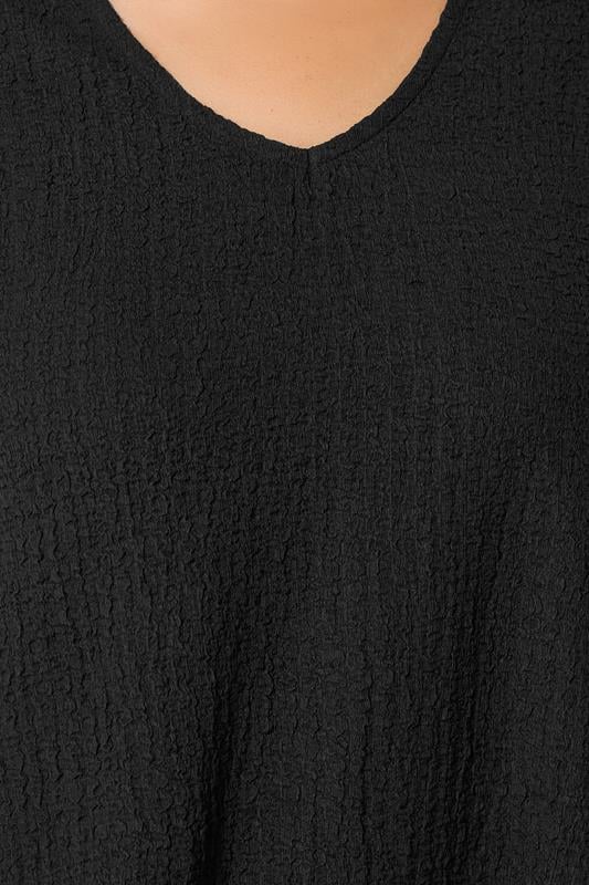 YOURS Plus Size Black Crinkle V-Neck Cami Vest Top | Yours Clothing 4