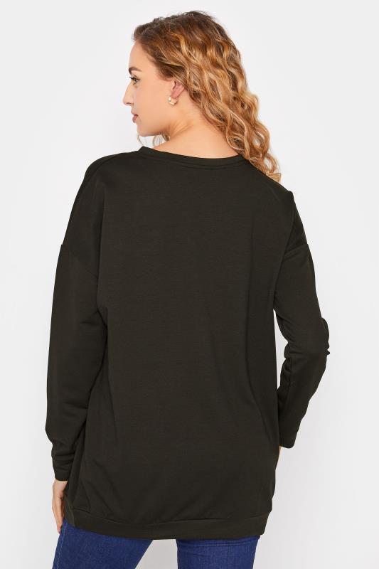 LTS Tall Black Chevron Printed Panel Sweatshirt 3