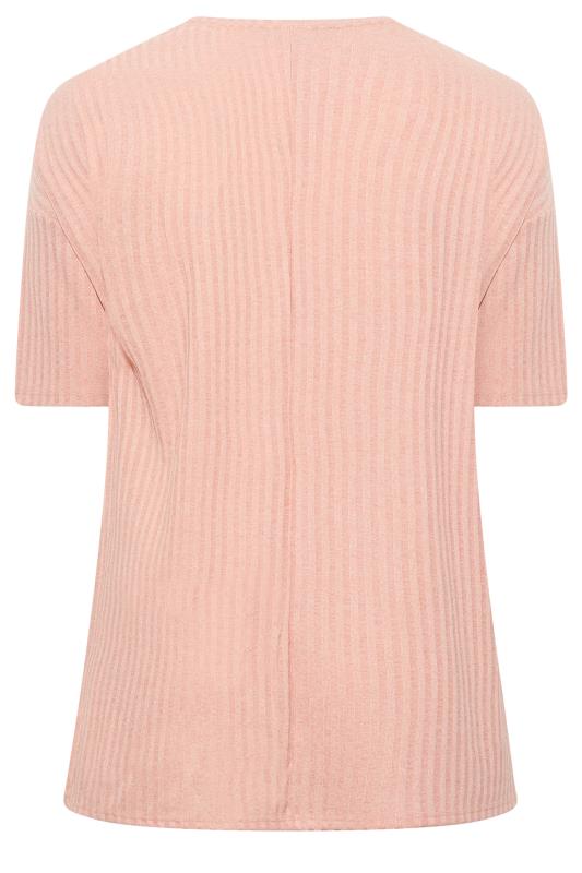 Plus Size Pink Pearl Embellished Split Hem Top | Yours Clothing 7