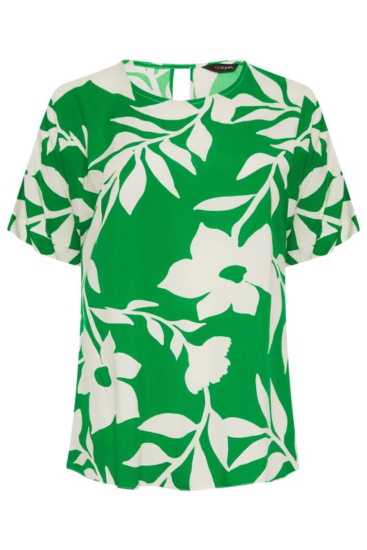 YOURS Curve Plus Size Green Floral Top | Yours Clothing  6